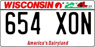 WI license plate 654XON
