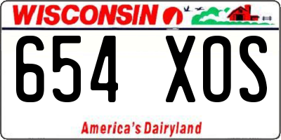 WI license plate 654XOS