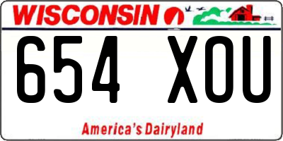WI license plate 654XOU