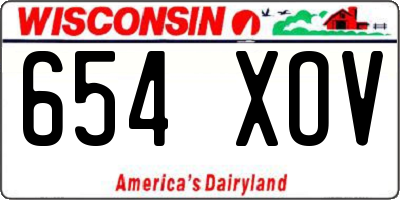 WI license plate 654XOV