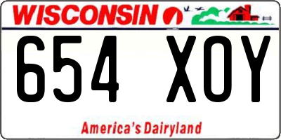 WI license plate 654XOY