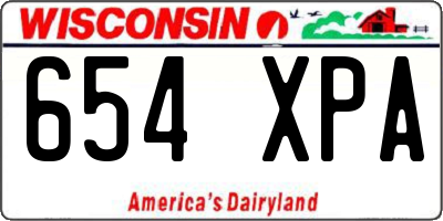 WI license plate 654XPA