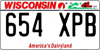 WI license plate 654XPB