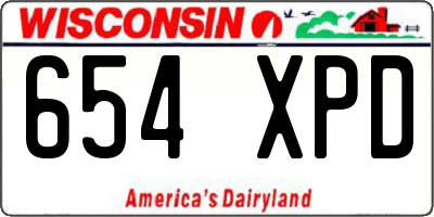 WI license plate 654XPD