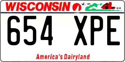 WI license plate 654XPE