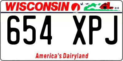 WI license plate 654XPJ