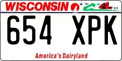 WI license plate 654XPK
