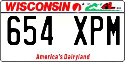 WI license plate 654XPM