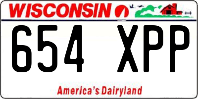 WI license plate 654XPP