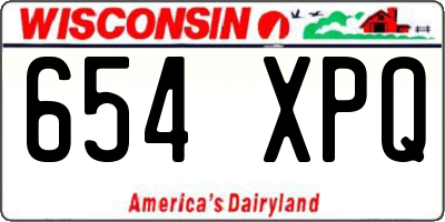 WI license plate 654XPQ