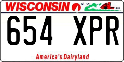 WI license plate 654XPR