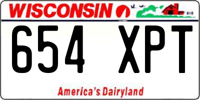 WI license plate 654XPT