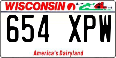 WI license plate 654XPW