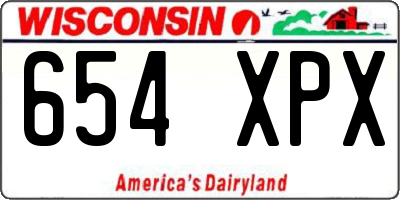 WI license plate 654XPX