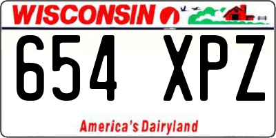 WI license plate 654XPZ