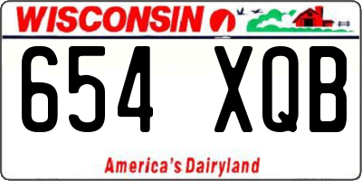 WI license plate 654XQB
