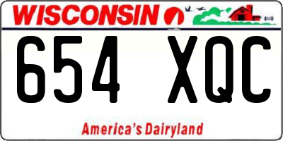 WI license plate 654XQC