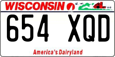WI license plate 654XQD