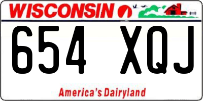 WI license plate 654XQJ