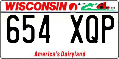WI license plate 654XQP