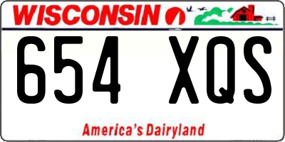 WI license plate 654XQS