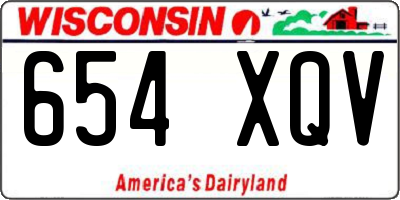 WI license plate 654XQV