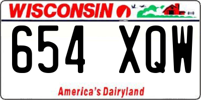 WI license plate 654XQW