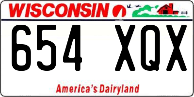 WI license plate 654XQX