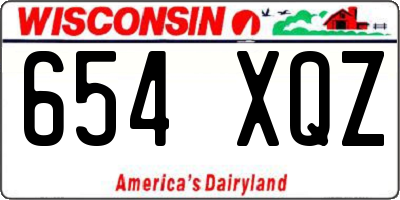 WI license plate 654XQZ