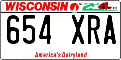 WI license plate 654XRA