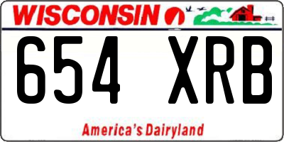 WI license plate 654XRB