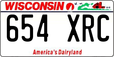 WI license plate 654XRC