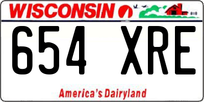 WI license plate 654XRE