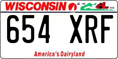 WI license plate 654XRF