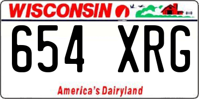 WI license plate 654XRG