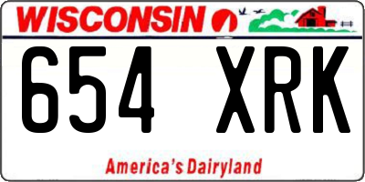 WI license plate 654XRK