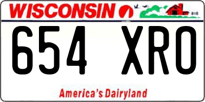WI license plate 654XRO