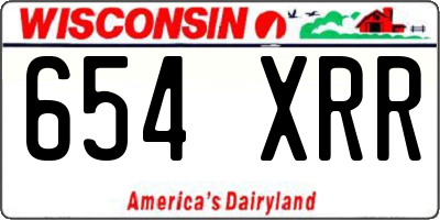 WI license plate 654XRR