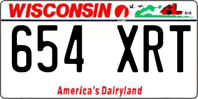 WI license plate 654XRT