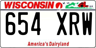 WI license plate 654XRW