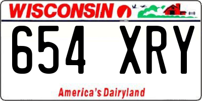 WI license plate 654XRY