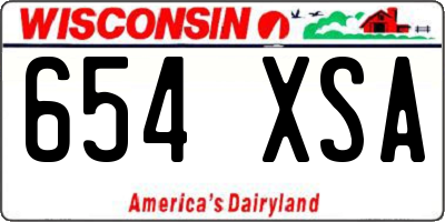 WI license plate 654XSA