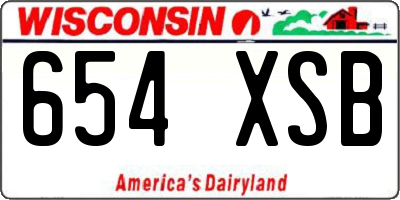 WI license plate 654XSB