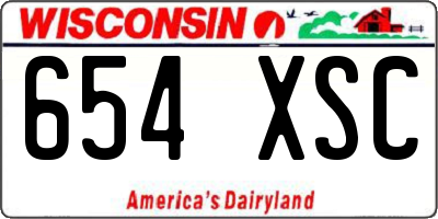 WI license plate 654XSC