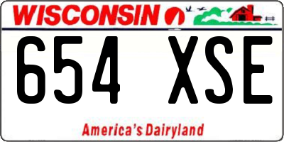 WI license plate 654XSE