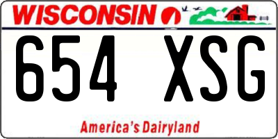 WI license plate 654XSG