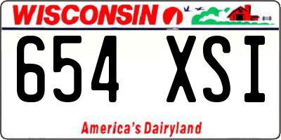 WI license plate 654XSI
