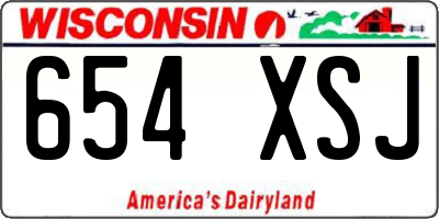 WI license plate 654XSJ