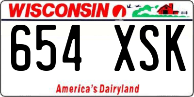 WI license plate 654XSK