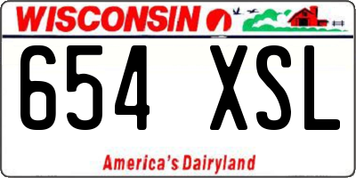 WI license plate 654XSL